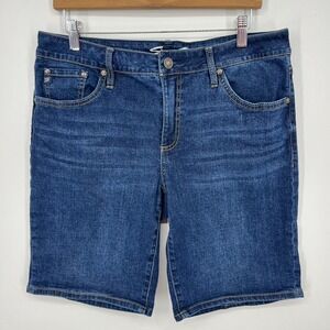 Seven7 Denim Shorts Women's Size 8 Blue Relaxed Bermud Dark Wash 10"